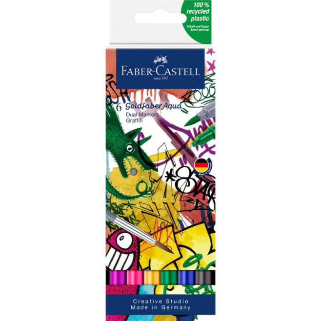 Pisaki artystyczne Faber-Castell Goldfaber Aqua Graffiti - 6 kolorów