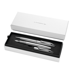 Pióro i długopis Pelikan Jazz Noble Elegance - zestaw srebrny