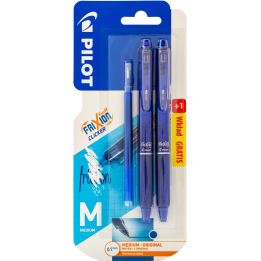Zestaw Frixion - 2 x pióro kulkowe FriXion Clicker niebieskie 0,7mm + 1 x wkład Clicker niebieski 0,7mm