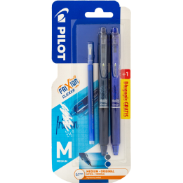 Zestaw Frixion - 1 x pióro kulkowe FriXion Clicker niebieskie 0,7mm +1 x  granatowe 0,7mm + 1 x wkład