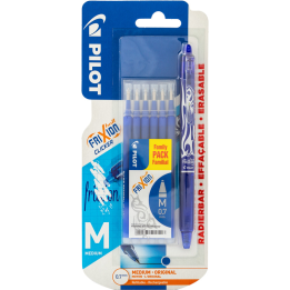 Zestaw Frixion - 1 x pióro kulkowe FriXion Clicker niebieskie 0,7mm + 6 x wkład Clicker niebieski 0,7mm