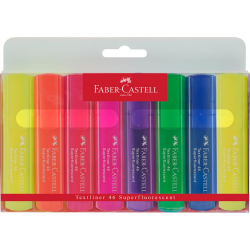 Zakreślacze Faber Castell w etui - 8 kolorów neonowych