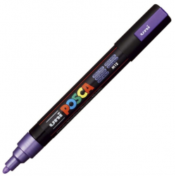 Marker z tuszem pigmentowym Uni POSCA PC-5M - fioletowy metaliczny