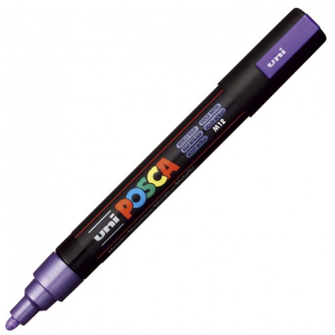 Marker z tuszem pigmentowym Uni POSCA PC-5M - fioletowy metaliczny