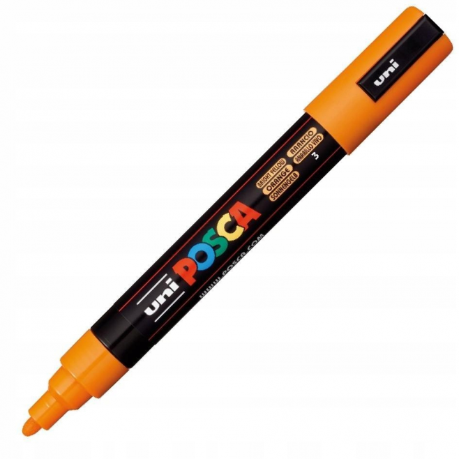Marker z tuszem pigmentowym Uni POSCA PC-5M - żółty ciemny