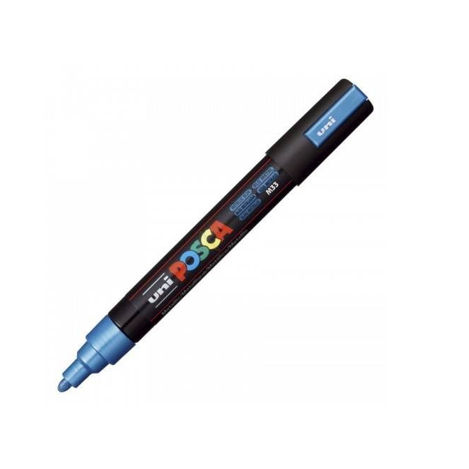 Marker z tuszem pigmentowym Uni POSCA PC-5M - metaliczny niebieski - metallic blue M33