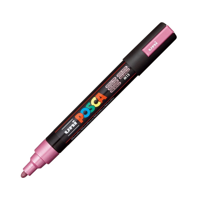 Marker z tuszem pigmentowym Uni POSCA PC-5M - metaliczny różowy