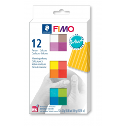 Masa plastyczna Fimo Soft kolory Brilliant zestaw 12 kolorów po 25g
