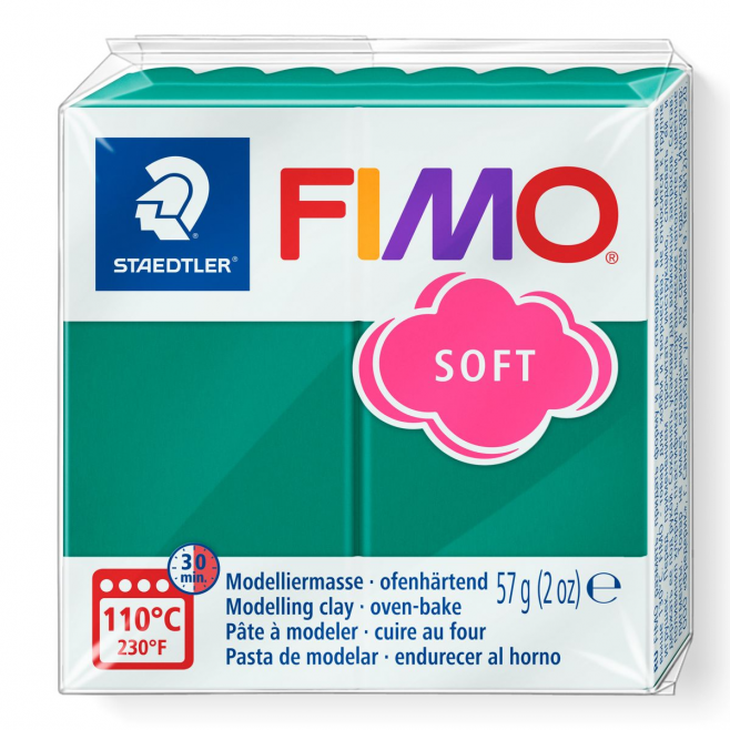 Masa plastyczna Fimo Soft kostka 57g - szmaragdowa