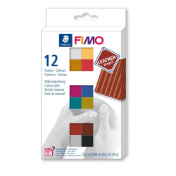 Masa plastyczna Fimo Leather Effect zestaw 12 kolorów po 25g