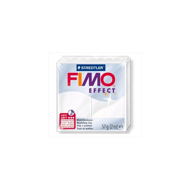Masa plastyczna Fimo Effect kostka 57g - biały przezroczysty