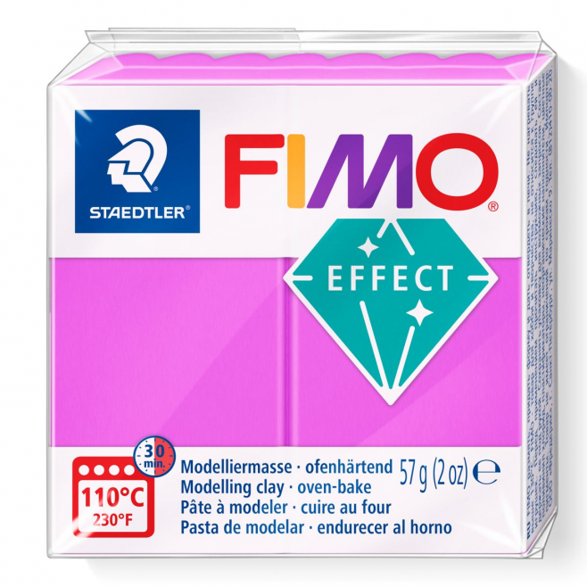 Masa plastyczna Fimo Effect kostka 57g - neon fioletowy