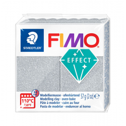 Masa plastyczna Fimo Effect kostka 57g - srebrny błyszczący