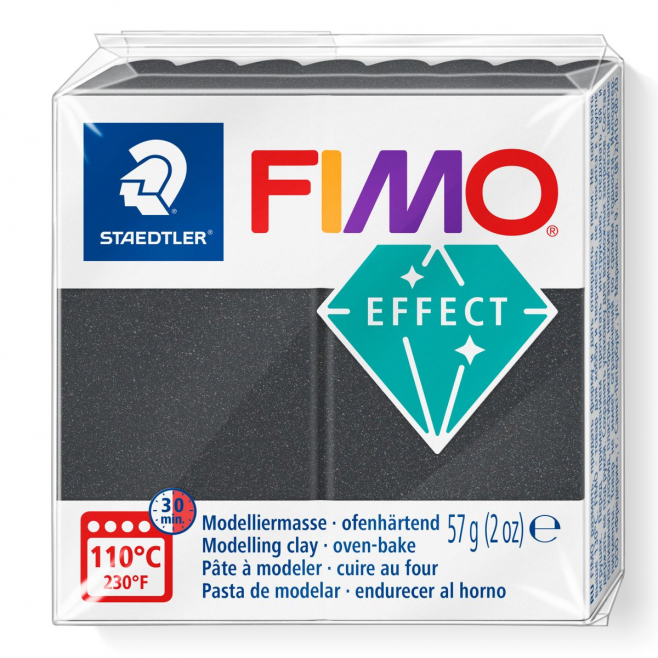 Masa plastyczna Fimo Effect kostka 57g - szary mateliczny
