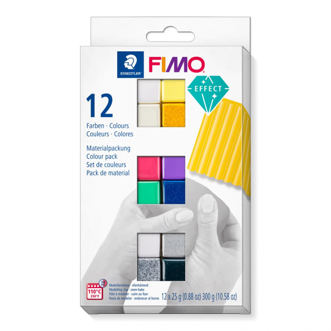 Masa plastyczna Fimo Effect zestaw 12 kolorów po 25g
