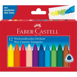 Kredki świecowe Faber Castell trójkątne - 12 kolorów