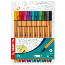 Cienkopis Stabilo Point 88 - 15 kolorów w etui