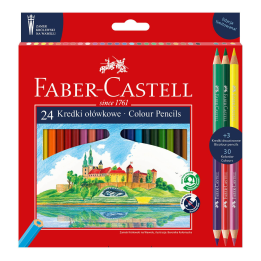 Kredki ołówkowe Faber Castell Zamek Wawel - 24 kolory + 3 kredki dwustronne