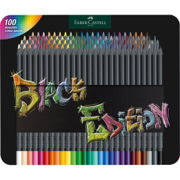Kredki ołówkowe Faber Castell Black Edition - 100 kolorów - metalowe pudełko