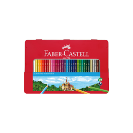 Kredki ołówkowe Faber-Castell Zamek - 36 kolorów - opakowanie metalowe