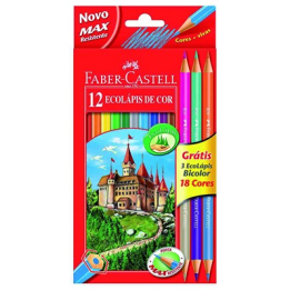 Kredki ołówkowe Faber-Castell - 12 kolorów + 3 dwustronne