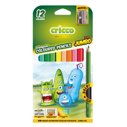 Kredki ołówkowe Jumbo Cricco - 12 kolorów