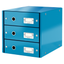 Pojemnik z 3 szufladami Leitz WOW Click & Store - niebieski