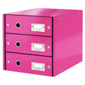 Pojemnik z 3 szufladami Leitz Click & Store WOW - różowy