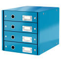 Pojemnik z 4 szufladami Leitz WOW Click & Store - niebieski