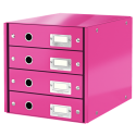 Pojemnik z 4 szufladami Leitz WOW Click & Store - różowy