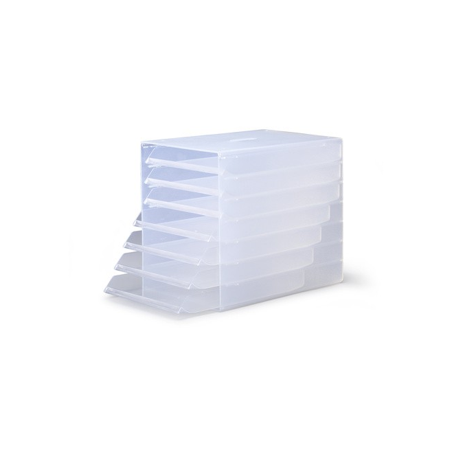 Pojemnik z siedmioma szufladami IDEALBOX - transparentny