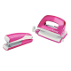 Zszywacz+dziurkacz mini Leitz WOW - różowy metaliczny