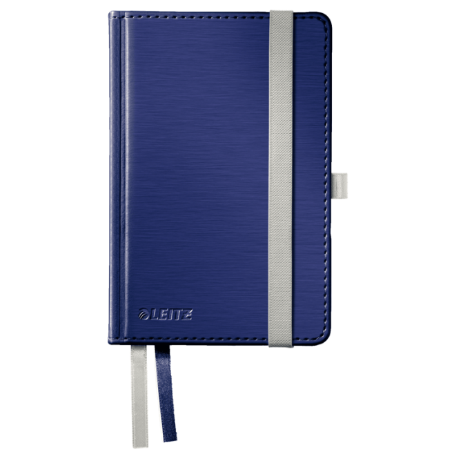 Notatnik Leitz Style A6 w kratkę, oprawa twarda - niebieski