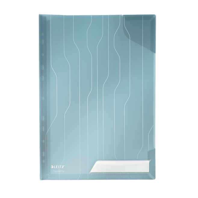 Folder Leitz Combifile usztywniony 3szt. - transparentny niebieski